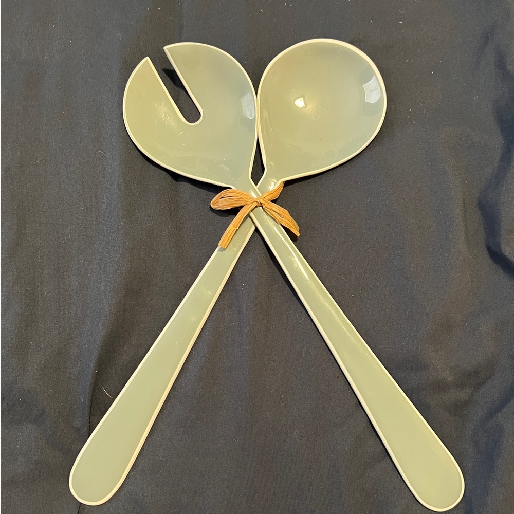 *RARE* Serena & Lily Soft Blue Salad Serving Set
